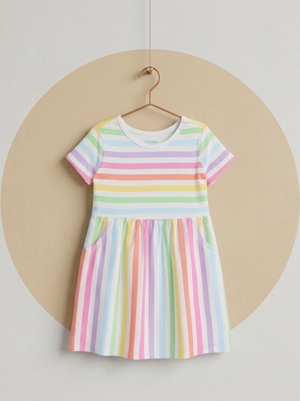 Garanimals Rainbow Stripe Short Sleeve Pocket Dress